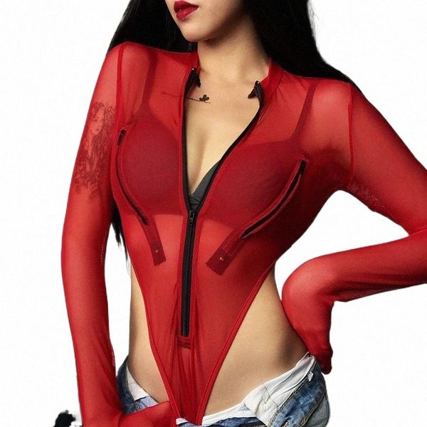 women's jumpsuits & rompers women summer see through bodysuits mesh patchwork design zipper decor o-neck long sleeve solid slim puoover, Black;white
women's jumpsuits & rompers women summer see through bodysuits mesh patchwork design zipper decor o-neck long sleeve solid slim puoover, Black;white