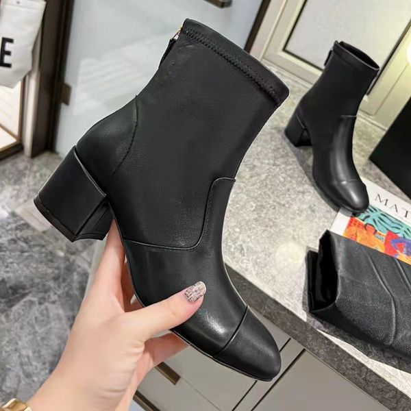 casual shoes fashion high heel ankle boots leather back zipper stretch round toe booties luxury designer colorblock women factory footwear, Black
casual shoes fashion high heel ankle boots leather back zipper stretch round toe booties luxury designer colorblock women factory footwear, Black