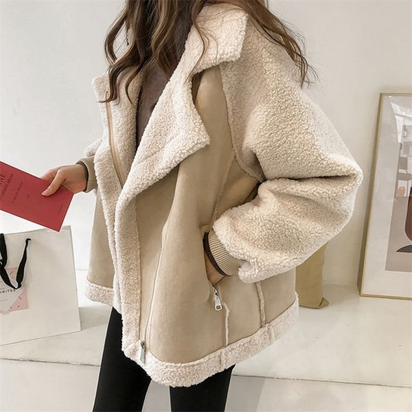 women's fur faux women winter suede jackets coat thicken warm lambs wool teddy coats ladies loose oversized outwear woman jacket 22091, Black
women's fur faux women winter suede jackets coat thicken warm lambs wool teddy coats ladies loose oversized outwear woman jacket 22091, Black