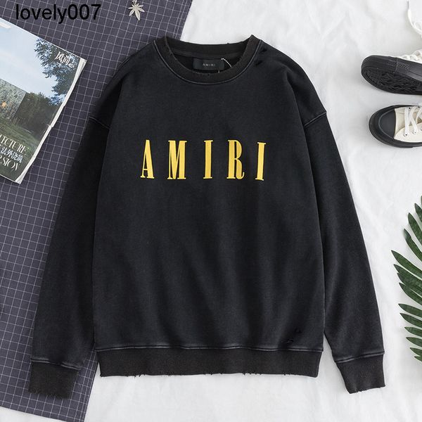 designer men's hoodies sweatshirts autumn new amirs basic letter printed washing damage pullover round neck sweater, Black
designer men's hoodies sweatshirts autumn new amirs basic letter printed washing damage pullover round neck sweater, Black