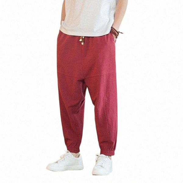 men's pants mrgb chinese style men baggy cotton linen capris solid color joggers casual fashion vintage trousers clothing m0u6#, Black
men's pants mrgb chinese style men baggy cotton linen capris solid color joggers casual fashion vintage trousers clothing m0u6#, Black