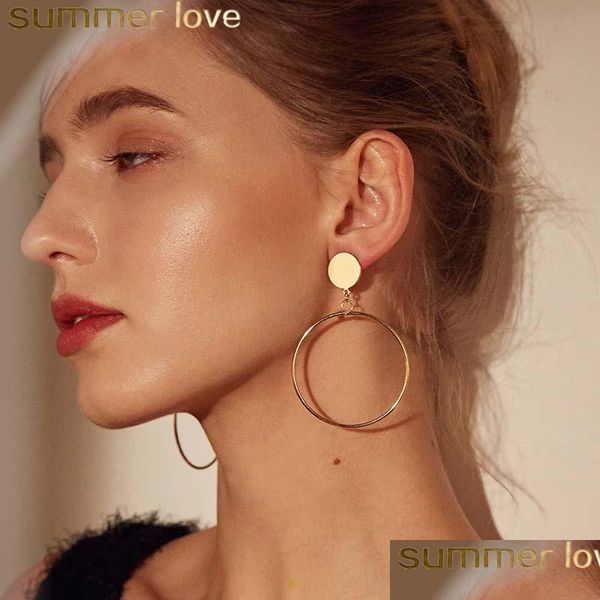 dangle chandelier europe america style simple big circle dangle for women large gold sliver color geometric drop stud earring trendy dht87, Silver
dangle chandelier europe america style simple big circle dangle for women large gold sliver color geometric drop stud earring trendy dht87, Silver