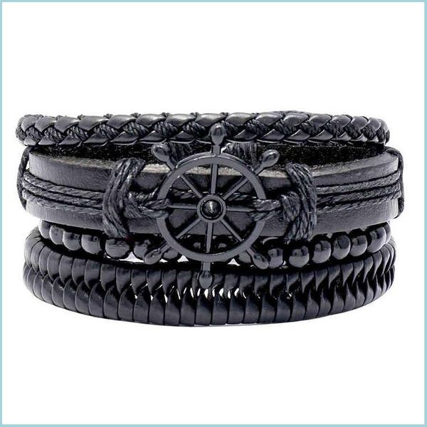 charm bracelets 4pcs/ set braided wrap leather bracelets for men women vintage wooden beads ethnic tribal wristbands brace jewelshops dhgzw, Golden;silver
charm bracelets 4pcs/ set braided wrap leather bracelets for men women vintage wooden beads ethnic tribal wristbands brace jewelshops dhgzw, Golden;silver