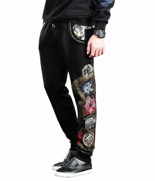 men's pants wholesale- the embroidery japanese designer autumn and winter personality fashion brand casual trousers design ky90901 g3fe, Black
men's pants wholesale- the embroidery japanese designer autumn and winter personality fashion brand casual trousers design ky90901 g3fe, Black