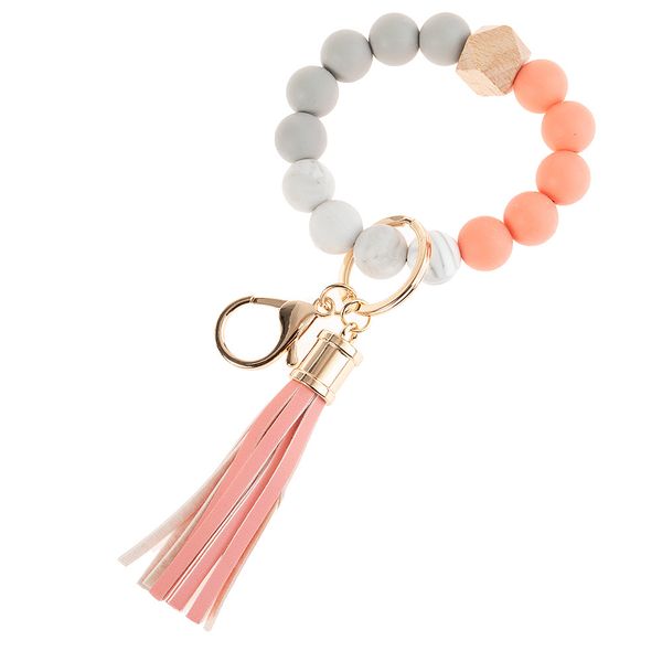 keychain leather tassel wooden bead food grade silicone bracelet key ring car access personality fashion chain 14 colors string cute romanti, Silver
keychain leather tassel wooden bead food grade silicone bracelet key ring car access personality fashion chain 14 colors string cute romanti, Silver