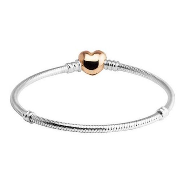 fits pandora beads rose golden heart clasp snake chain silver bracelets for women and men jewelry diy original silver 925 charms bracel234j, Golden;silver
fits pandora beads rose golden heart clasp snake chain silver bracelets for women and men jewelry diy original silver 925 charms bracel234j, Golden;silver