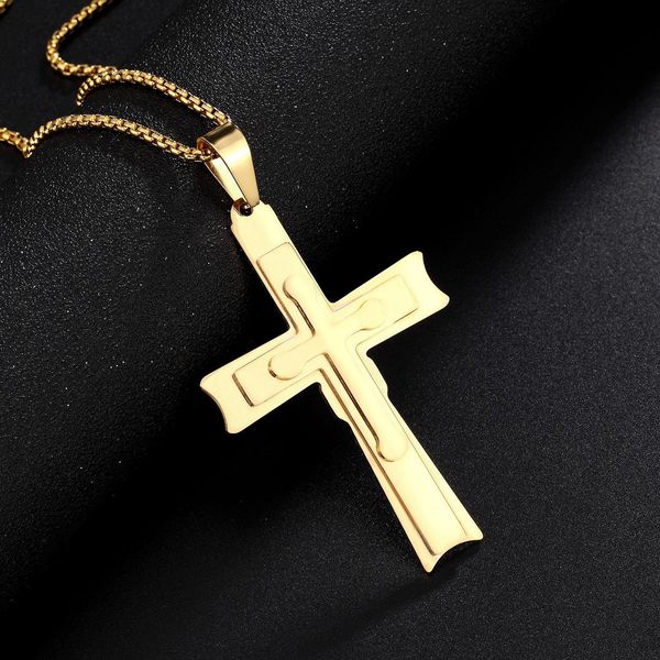 fashion big cross pendant necklace for men women gift crucifix gold color stainless steel christian religious jewelry, Silver
fashion big cross pendant necklace for men women gift crucifix gold color stainless steel christian religious jewelry, Silver