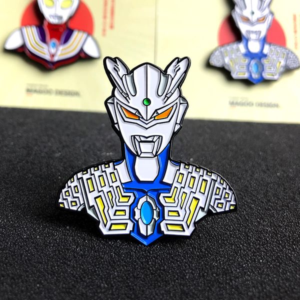brooch badge childhood nostalgia zero tiga ultraman backpack accessories, Gray