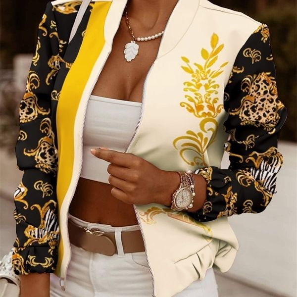 women's jackets suit women spring autumn thin vintage printing long sleeve zipper jacket coat casual outerwear short 220916, Black;brown
women's jackets suit women spring autumn thin vintage printing long sleeve zipper jacket coat casual outerwear short 220916, Black;brown