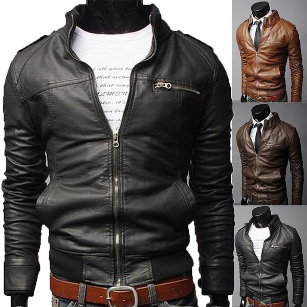 men s leather faux autumn and winter casual slim motorcycle biker jacket cowboy thicker warm zipper coat 220916, Black
men s leather faux autumn and winter casual slim motorcycle biker jacket cowboy thicker warm zipper coat 220916, Black