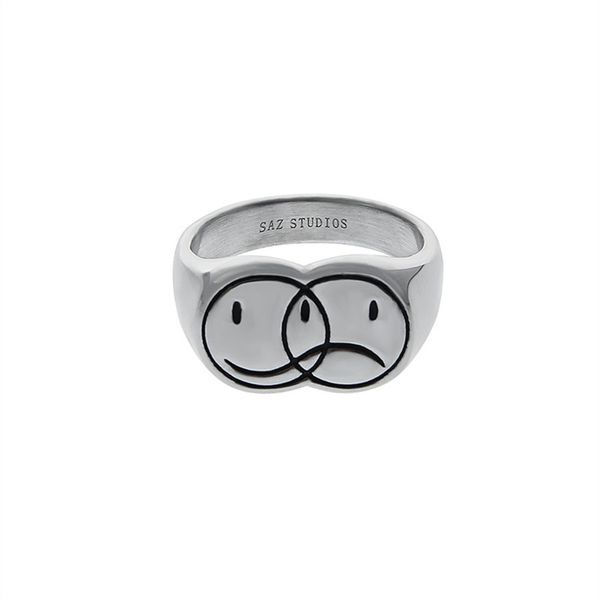 original expression crying and smiling face ring men's hip-hop niche titanium steel neutral couple fashion all-match jewelry accessorie, Silver
original expression crying and smiling face ring men's hip-hop niche titanium steel neutral couple fashion all-match jewelry accessorie, Silver