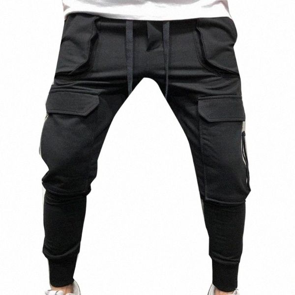 70% sporty men solid color drawstring multi-pockets cargo pants ankle tie trousers men's y8y8#, Black
70% sporty men solid color drawstring multi-pockets cargo pants ankle tie trousers men's y8y8#, Black