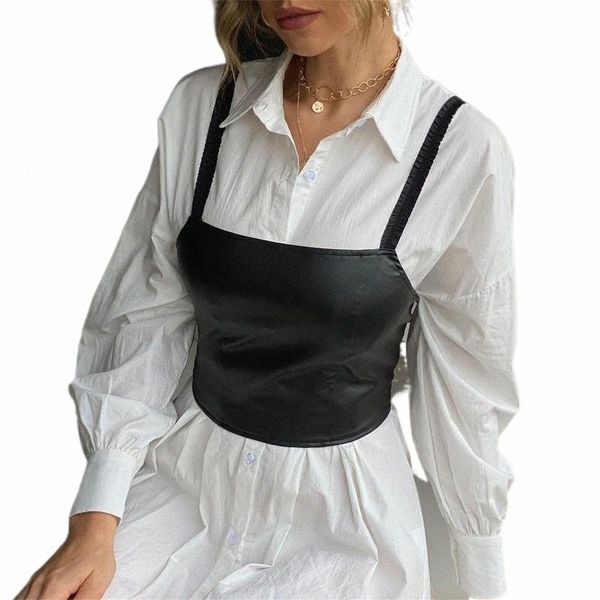 casual pu leather soild camisole femme v-neck ladies streetwear crop chic ring straps bodycon black skinny camis 2021 summer e0br#, Black;white
casual pu leather soild camisole femme v-neck ladies streetwear crop chic ring straps bodycon black skinny camis 2021 summer e0br#, Black;white