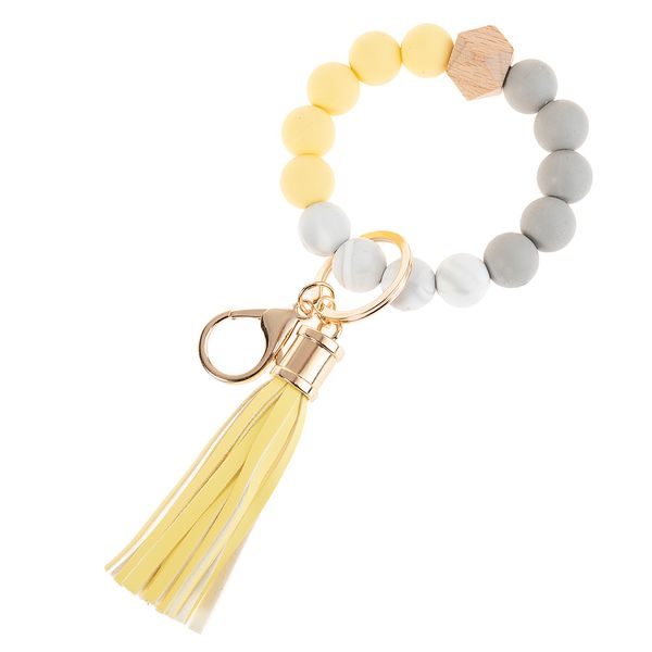 keychain leather tassel wooden bead food grade silicone bracelet key ring car control personality fashion chain 14 colors string cute romant, Silver
keychain leather tassel wooden bead food grade silicone bracelet key ring car control personality fashion chain 14 colors string cute romant, Silver