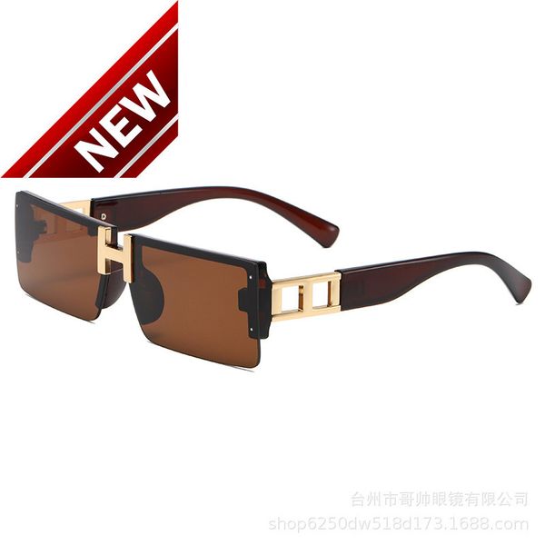 sunglasses brands men's women's the new h family half frame box advanced sense tiktok the same fashion, White;black
sunglasses brands men's women's the new h family half frame box advanced sense tiktok the same fashion, White;black