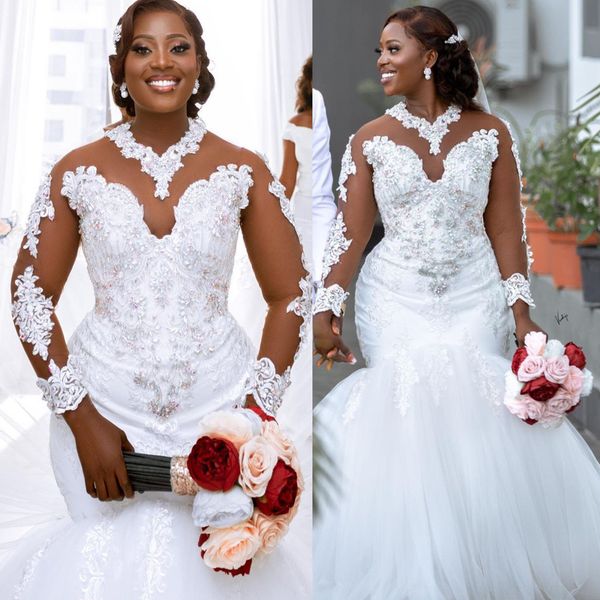 2022 arabic aso ebi lace mermaid wedding dresses crystals sheer neck vintage bridal gowns dress zj607, White
2022 arabic aso ebi lace mermaid wedding dresses crystals sheer neck vintage bridal gowns dress zj607, White