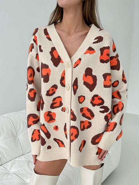 women s knits tees leopard print cardigan for women elegant green knitted sweater winter casual oversized thick knitwear vintage loose cardi, White
women s knits tees leopard print cardigan for women elegant green knitted sweater winter casual oversized thick knitwear vintage loose cardi, White