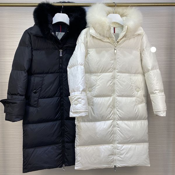 designer women's down jackets embroidered badges winter coat long fox fur collar womens winter coats, Black
designer women's down jackets embroidered badges winter coat long fox fur collar womens winter coats, Black