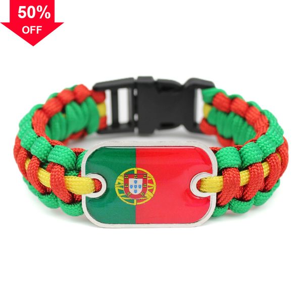 designer bracelets latest world cup portugal national flag life saving knitting seven core umbrella rope bracelet fans, Black
designer bracelets latest world cup portugal national flag life saving knitting seven core umbrella rope bracelet fans, Black
