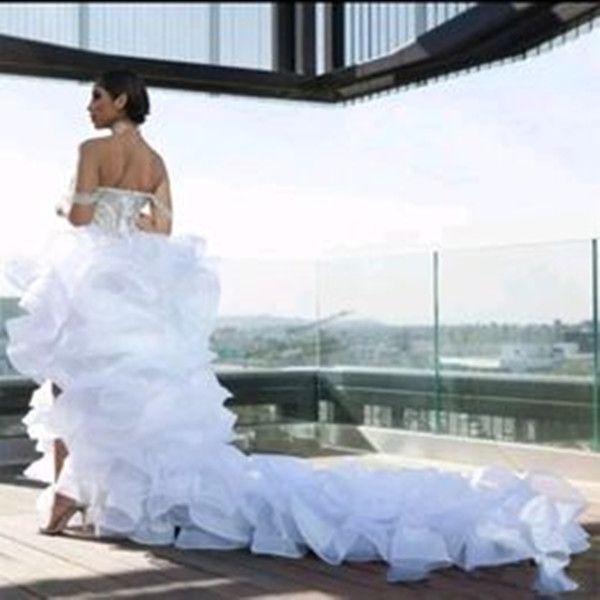 classic golden beads wedding dress with sweep train bridal gown plus size custom made vestido de novia, White
classic golden beads wedding dress with sweep train bridal gown plus size custom made vestido de novia, White