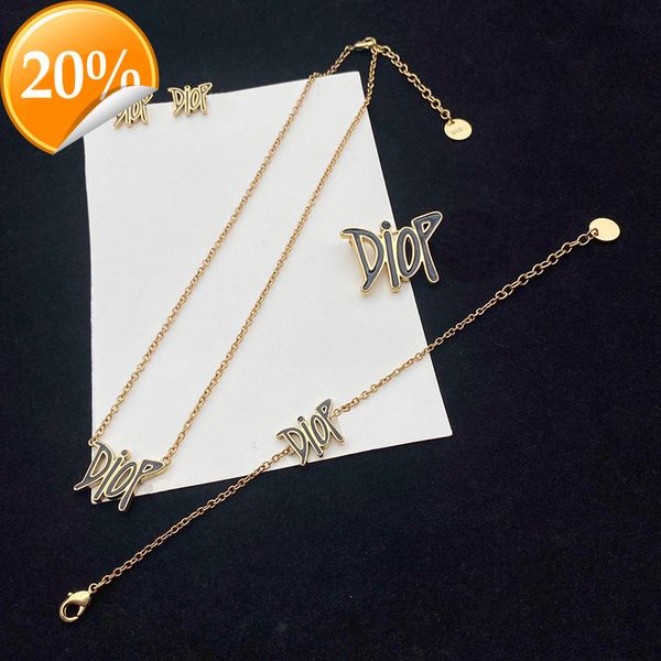 high-end fashion design women's necklace d home di 2022 new letter earrings bracelet brooch brass black, Silver
high-end fashion design women's necklace d home di 2022 new letter earrings bracelet brooch brass black, Silver