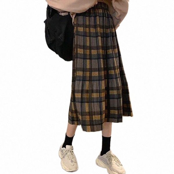 skirts sllsky elastic high waist plaid skirt women korean version spring autumn slim pleated mid-length female vintage k2ez#, Black
skirts sllsky elastic high waist plaid skirt women korean version spring autumn slim pleated mid-length female vintage k2ez#, Black