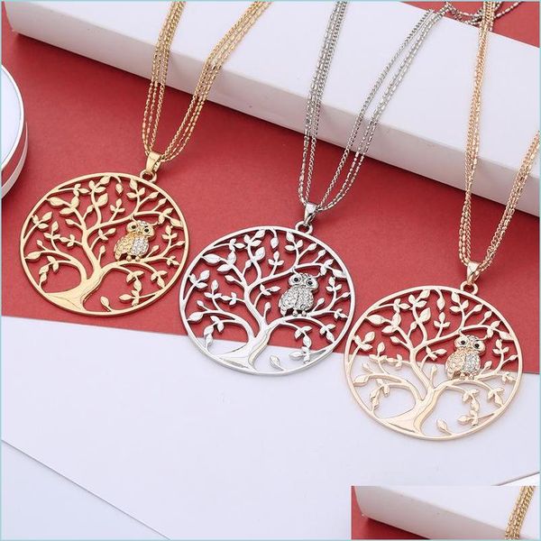pendant necklaces fashion cute life of tree crystal owl pendant necklace for women vintage sier gold plated mtilayer chain l vipjewel dhd39, Silver
pendant necklaces fashion cute life of tree crystal owl pendant necklace for women vintage sier gold plated mtilayer chain l vipjewel dhd39, Silver
