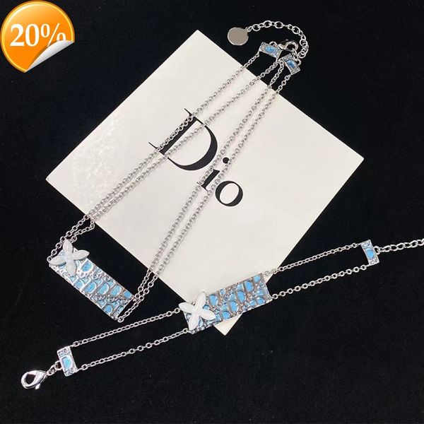 high-end fashion design women's necklace suit flower double-layer bracelet niche fresh sweet cute full letter rectangular female, Silver
high-end fashion design women's necklace suit flower double-layer bracelet niche fresh sweet cute full letter rectangular female, Silver