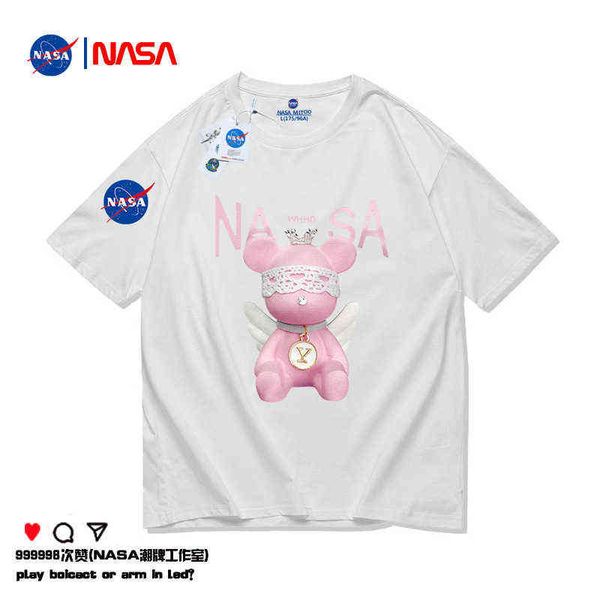 men's t-shirts co branded new summer cartoon pink bear letter couple men's and women's short sleeve, White;black
men's t-shirts co branded new summer cartoon pink bear letter couple men's and women's short sleeve, White;black