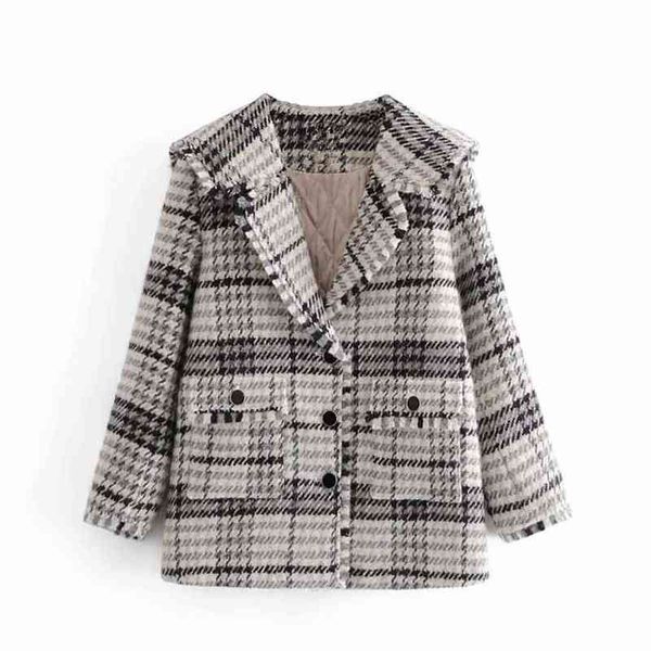 women's jackets jacket women tweed plaid winter coat woman vintage long sleeve oversized jackets ladies loose casual overcoats t220919, Black;brown
women's jackets jacket women tweed plaid winter coat woman vintage long sleeve oversized jackets ladies loose casual overcoats t220919, Black;brown