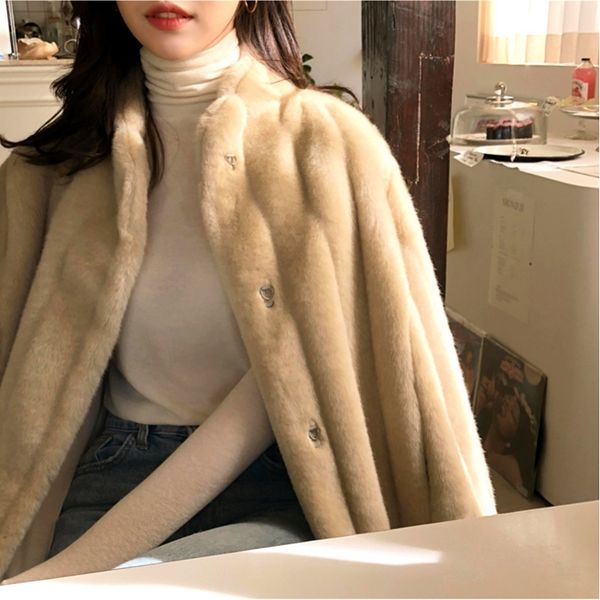 womens fur faux korean plush mink jacket women luxury stand collar simulated coat female windproof cuff warm artificial jackets 220920, Black
womens fur faux korean plush mink jacket women luxury stand collar simulated coat female windproof cuff warm artificial jackets 220920, Black