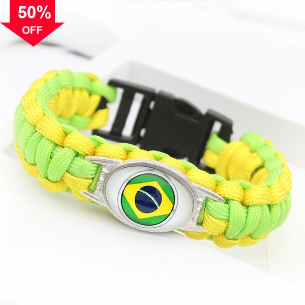designer bracelets latest world cup brazil national flag umbrella rope braided outdoor lifaving bracelet, Black
designer bracelets latest world cup brazil national flag umbrella rope braided outdoor lifaving bracelet, Black