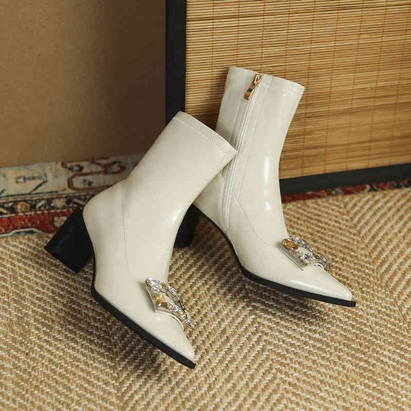 boots 1859- fashionable spice girl pointy head fashion french rhinestone square buckle high heel short thick elastic slim 220920, Black
boots 1859- fashionable spice girl pointy head fashion french rhinestone square buckle high heel short thick elastic slim 220920, Black