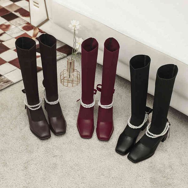 boots winter 2022 new woolen high boots square head women's beaded middle heel wine red shoes 220920, Black
boots winter 2022 new woolen high boots square head women's beaded middle heel wine red shoes 220920, Black