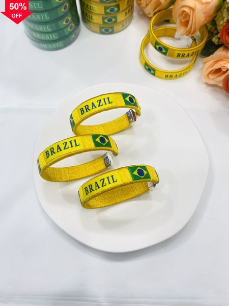 designer bracelets latest world cup yiwu brazilian flag pattern c-shaped woven bracelet qatar football fan, Black
designer bracelets latest world cup yiwu brazilian flag pattern c-shaped woven bracelet qatar football fan, Black