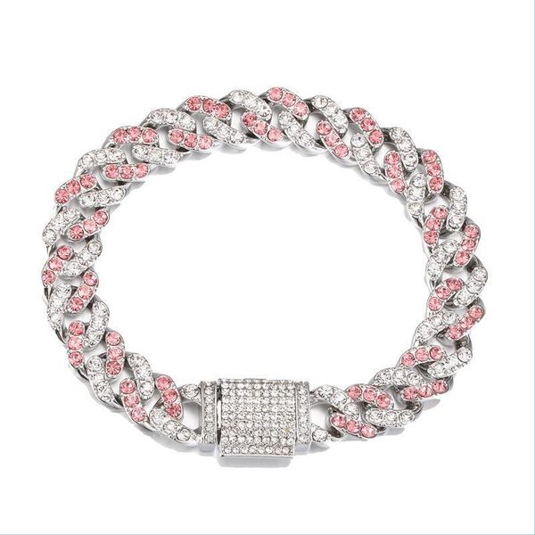 charm bracelets mens 11mm wide pink diamond cuban bracelet hip hop fashion accsori drop delivery 2021 jewelry bracelets yummyjewelry dhjzs, Golden;silver
charm bracelets mens 11mm wide pink diamond cuban bracelet hip hop fashion accsori drop delivery 2021 jewelry bracelets yummyjewelry dhjzs, Golden;silver