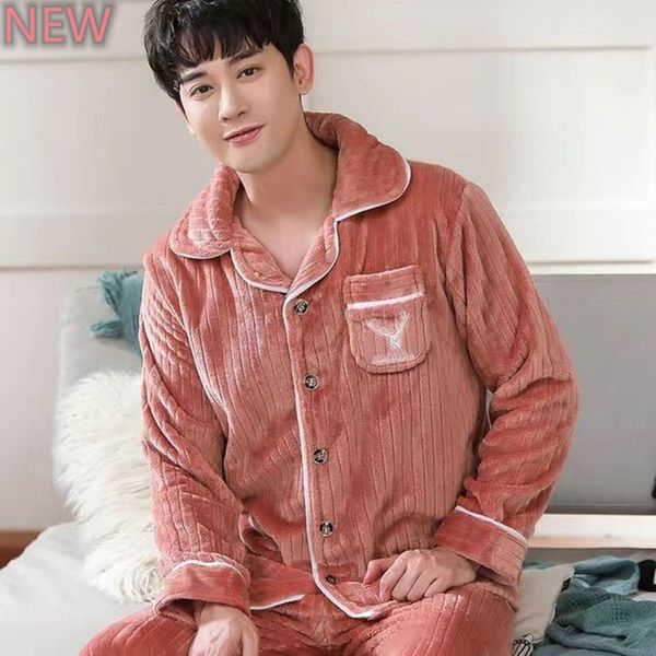 men's sleepwear winter pajamas set casual pjs for man cartoon warm long homewear flannel thick pajama fashion clothes big size 2pcs set, Black;brown
men's sleepwear winter pajamas set casual pjs for man cartoon warm long homewear flannel thick pajama fashion clothes big size 2pcs set, Black;brown