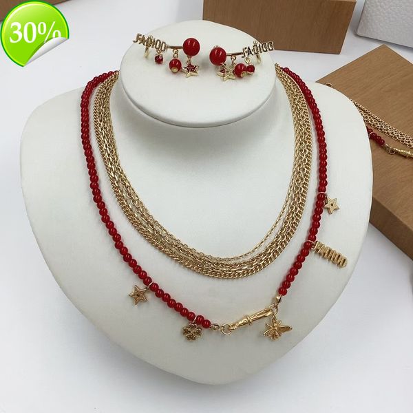 designer women's fashion necklaces christmas new year red jewelry set advanced light luxury temperament necklace bracelet tassel cd ear, Silver
designer women's fashion necklaces christmas new year red jewelry set advanced light luxury temperament necklace bracelet tassel cd ear, Silver