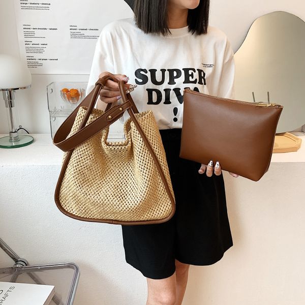 evening bags 2 pcs set luxury high capacity woven tote handbag for women summer trends brand designer straw beach 220919
evening bags 2 pcs set luxury high capacity woven tote handbag for women summer trends brand designer straw beach 220919