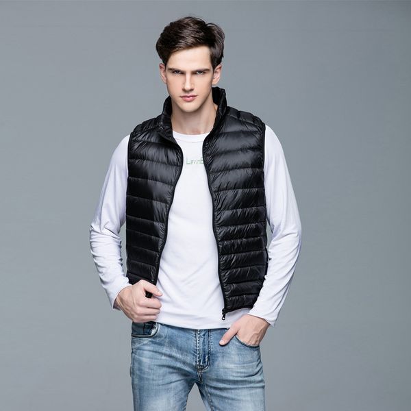 lightweight down vest mens short winter men stand collar fashion vests trend gilet, Black;white
lightweight down vest mens short winter men stand collar fashion vests trend gilet, Black;white