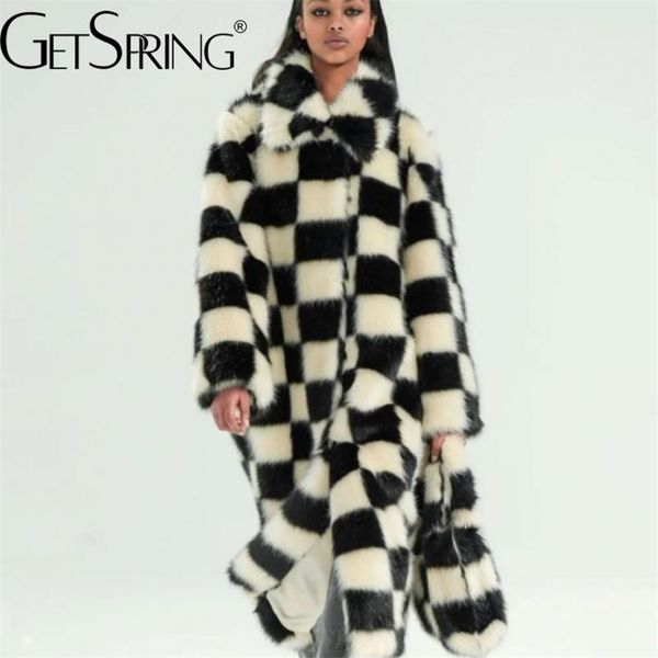 womens fur faux getspring coat color matching long plus size grid vintage fashion winter overcoat 220920, Black
womens fur faux getspring coat color matching long plus size grid vintage fashion winter overcoat 220920, Black