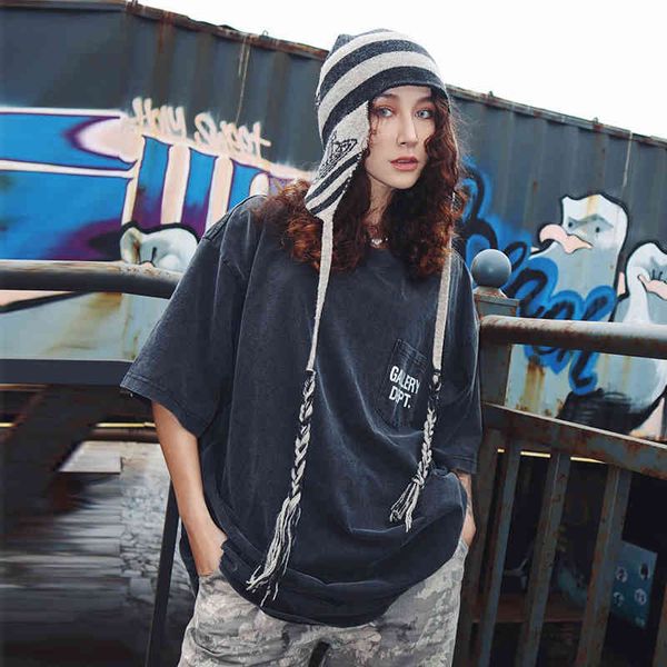 designer galleryes fashion casual t shirts wash used pocket print short sleeve brand loose men's women's couple t-shirt, White;black
designer galleryes fashion casual t shirts wash used pocket print short sleeve brand loose men's women's couple t-shirt, White;black