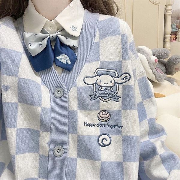 women's sweaters deeptown kawaii plaid cartoon pink sweater cardigan women korean style harajuku oversize vneck blue jumper female cute, White;black
women's sweaters deeptown kawaii plaid cartoon pink sweater cardigan women korean style harajuku oversize vneck blue jumper female cute, White;black