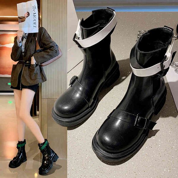boots martin women's spring and autumn single new thick soles cool girls' belt buckles chelsea chimney boots 220920, Black
boots martin women's spring and autumn single new thick soles cool girls' belt buckles chelsea chimney boots 220920, Black