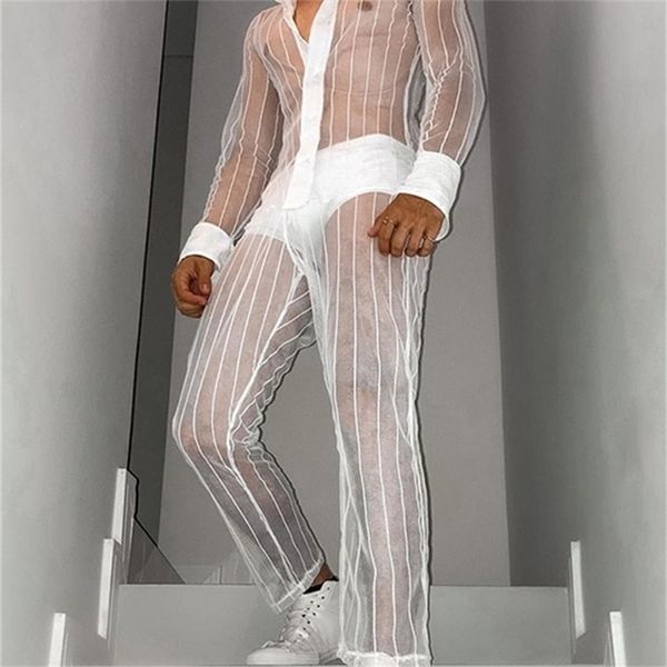 men's tracksuits fashion sets mesh patchwork transparent lapel long sleeve shirt pants streetwear suits two pieces incerun 220919, Gray
men's tracksuits fashion sets mesh patchwork transparent lapel long sleeve shirt pants streetwear suits two pieces incerun 220919, Gray