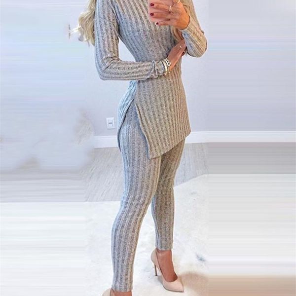 women's two piece pants fall winter knitted 2 suits women long sleeve ribbed slit and high waist pencil set fashion outfit 220919, White
women's two piece pants fall winter knitted 2 suits women long sleeve ribbed slit and high waist pencil set fashion outfit 220919, White