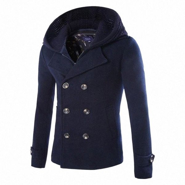 men's wool & blends wholesale- coat men peacoat winter mens short jackets hooded double breasted chaqueta hombre woolen cashmere overco, Black
men's wool & blends wholesale- coat men peacoat winter mens short jackets hooded double breasted chaqueta hombre woolen cashmere overco, Black