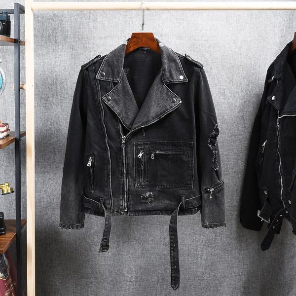 autumn men's jackets high street brand mens jeans coat outerwear hole slim denim jacket punk motorcycle denims casual jacket men, Black;brown
autumn men's jackets high street brand mens jeans coat outerwear hole slim denim jacket punk motorcycle denims casual jacket men, Black;brown