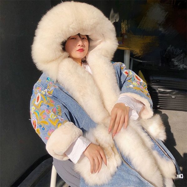 womens fur faux denim real fur embroidery winter middle long loose detachable overcome coat womens thickened warm 220920, Black
womens fur faux denim real fur embroidery winter middle long loose detachable overcome coat womens thickened warm 220920, Black