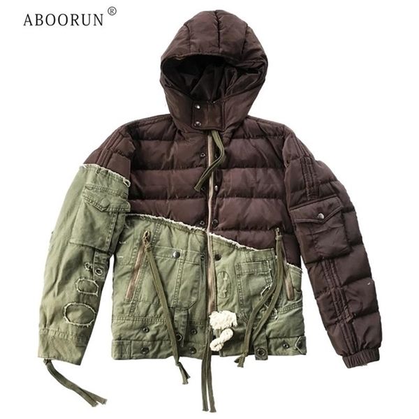 mens down parkas aboorun vintage army patchwork duck hooded jacket original loose cotton warm coat for male 220919, Black
mens down parkas aboorun vintage army patchwork duck hooded jacket original loose cotton warm coat for male 220919, Black